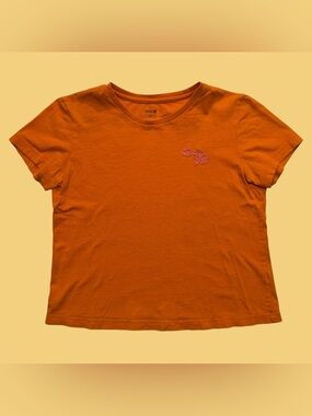 Vintage Y2K Lucky Star Orange Embroidered Baby Tee